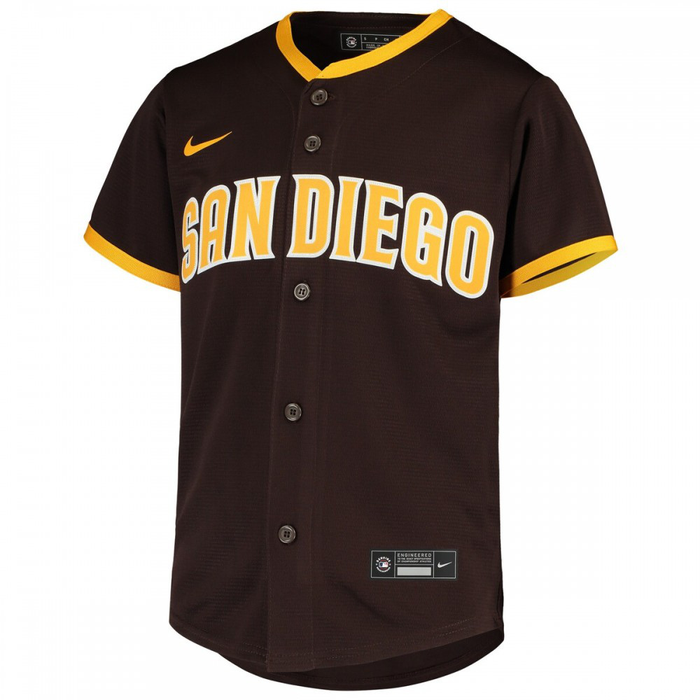 San Diego Padres Youth Road Replica Team Jersey - Brown-Pro Kit Vault | Brand New 26/27 Sports Jerseys
